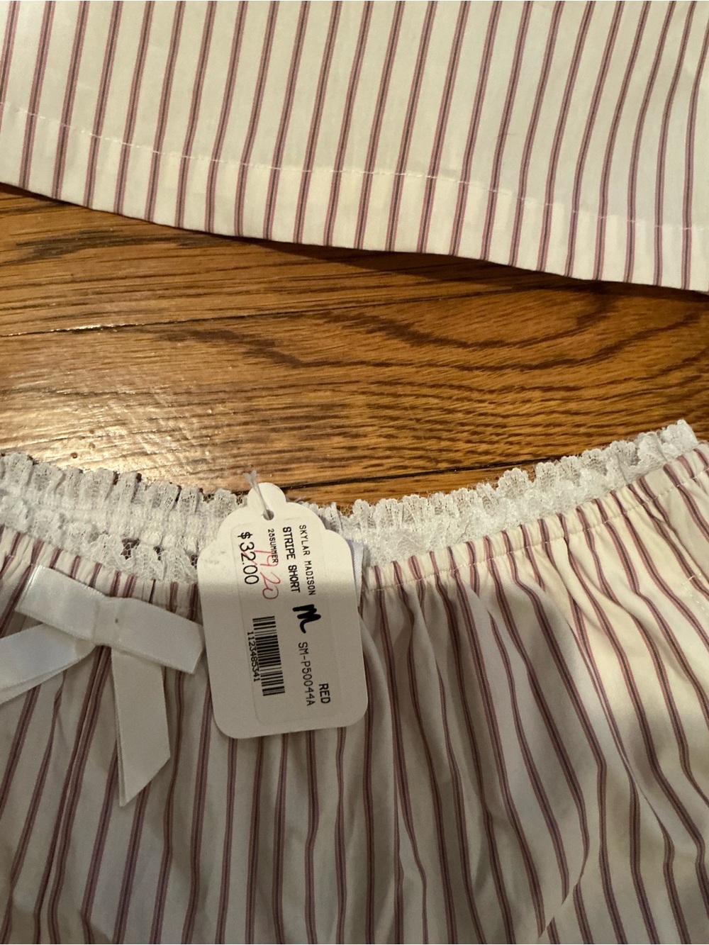 NWT Sky to Moon Striped Red & White Cami and Short Set Medium - Picture 5 of 10